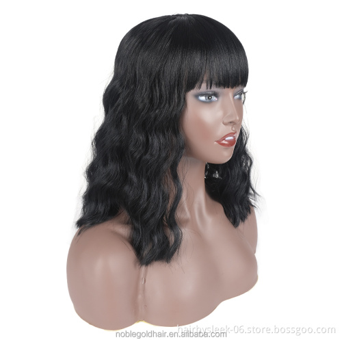 Rebecca fashion Cake curls  natural Bob Short Curly with bangs  Heat Resistant Wig   Loose Hair Lace Front Synthetic Hair Wigs